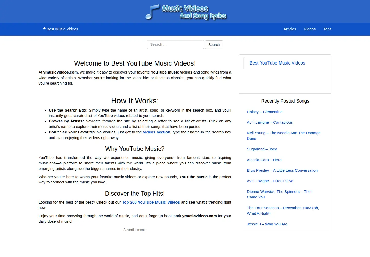 Screenshot of ymusicvideos.com