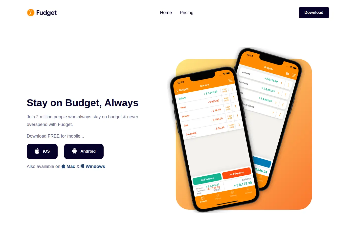 Screenshot of fudget.com