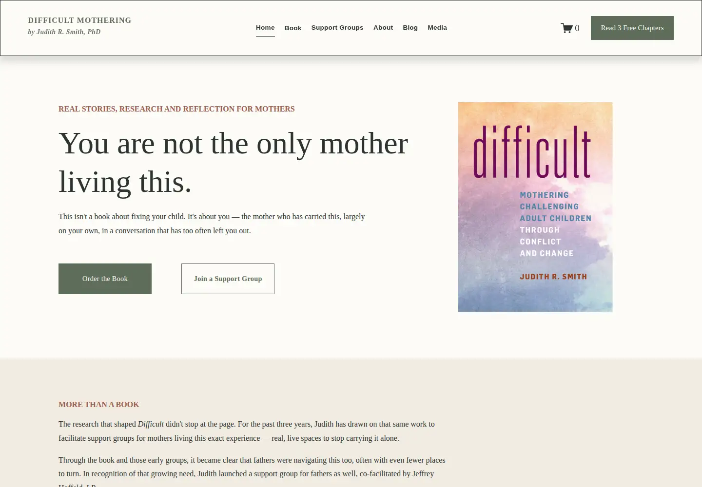 Captured homepage of difficultmothering.com in the current scan