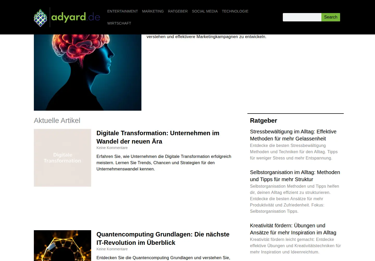 Screenshot of adyard.de