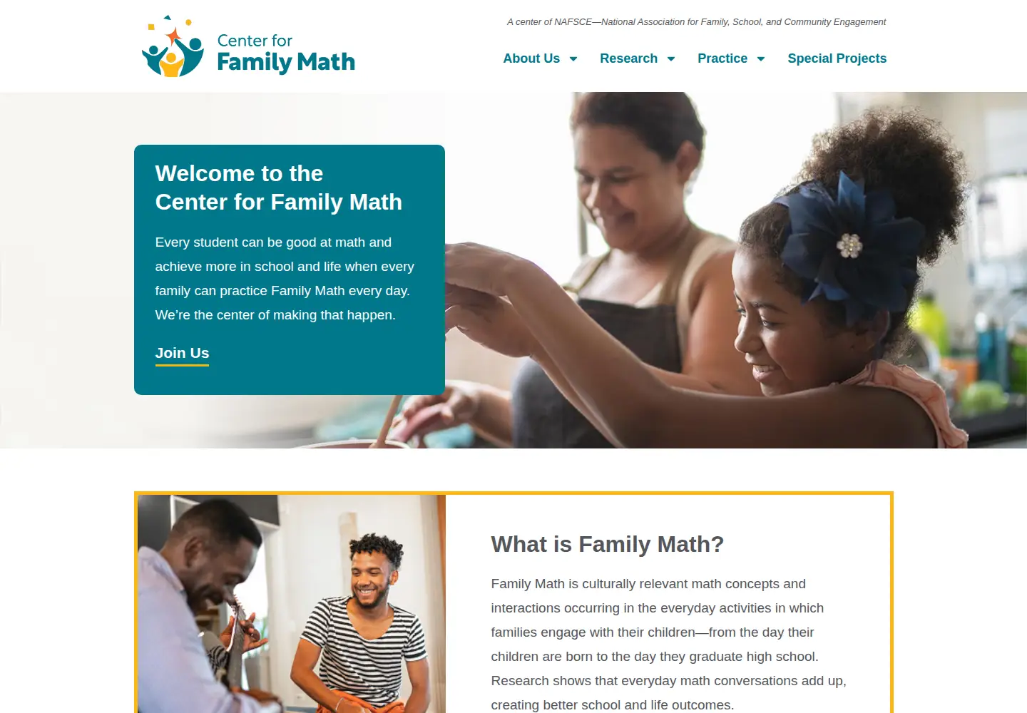 Screenshot of familymath.org