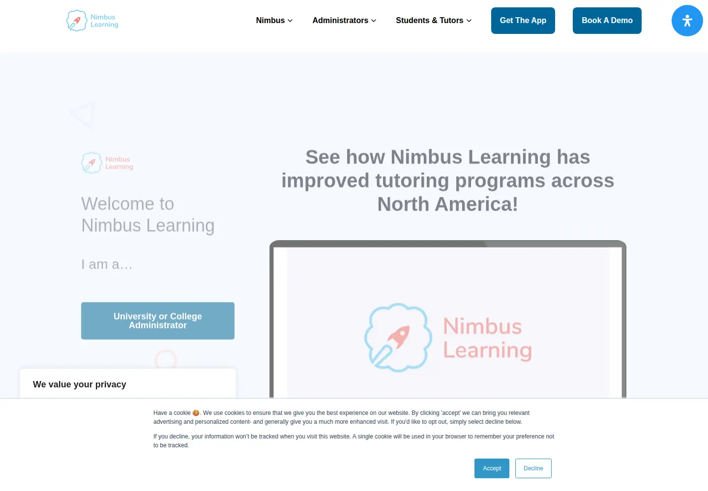 Screenshot of nimbuslearning.com