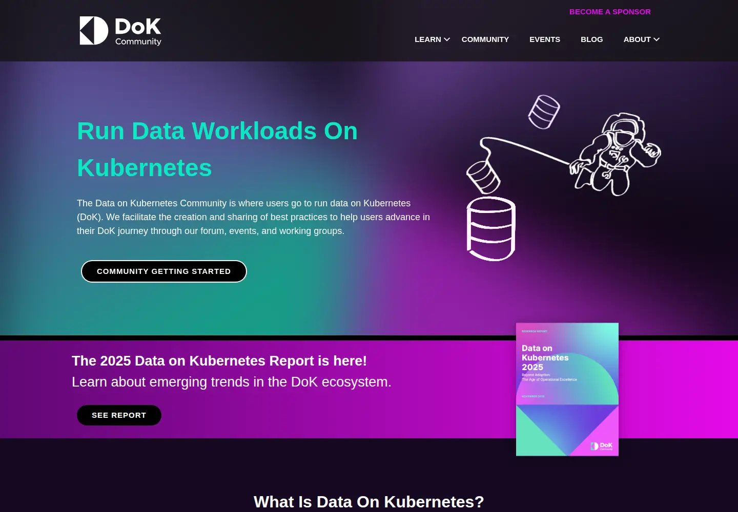 Captured homepage of dok.community in the current scan