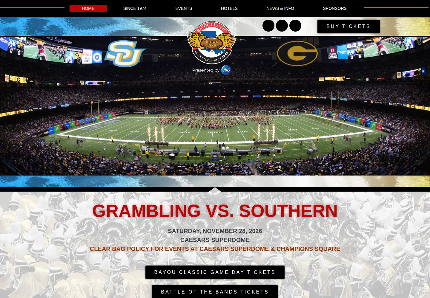 Screenshot of mybayouclassic.com