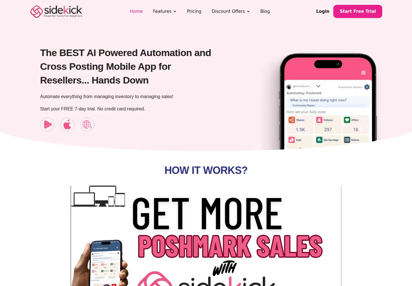 Captured homepage of poshsidekick.com in the current scan