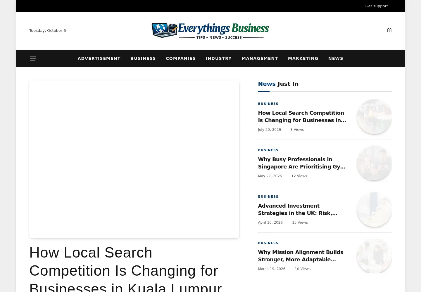Captured homepage of everythingsbusiness.com in the current scan