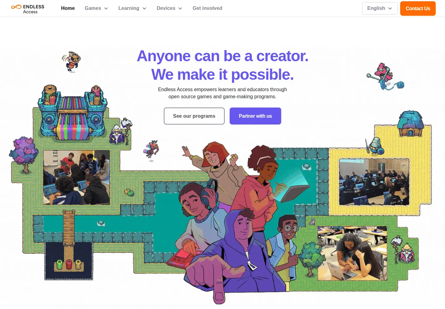 Captured homepage of endlessos.org in the current scan
