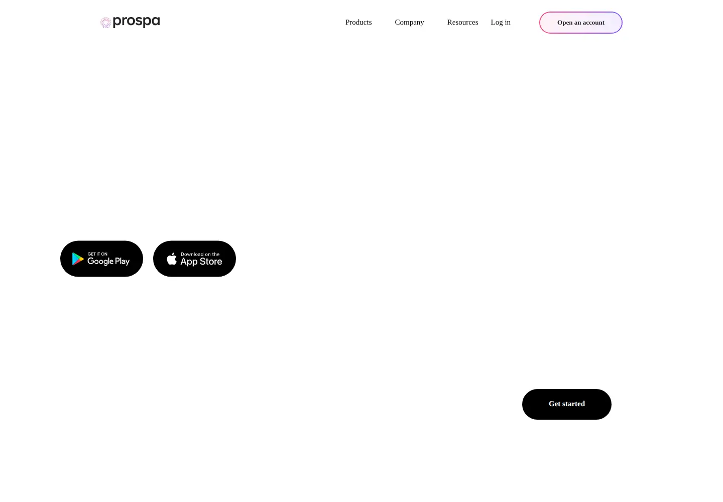 Captured homepage of getprospa.com in the current scan