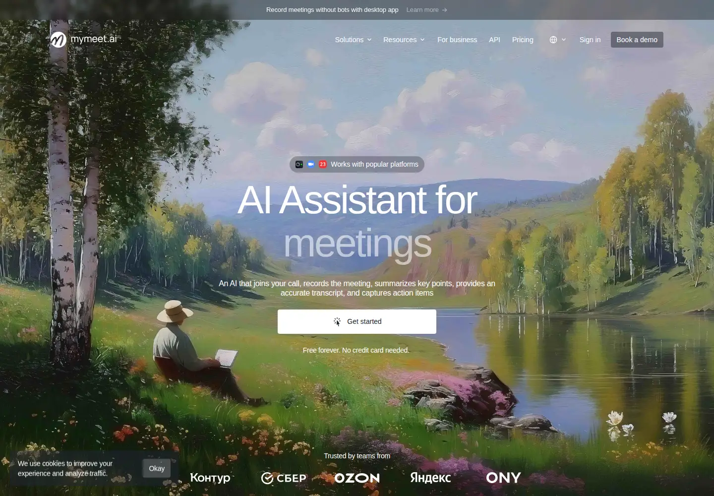 Screenshot of mymeet.ai