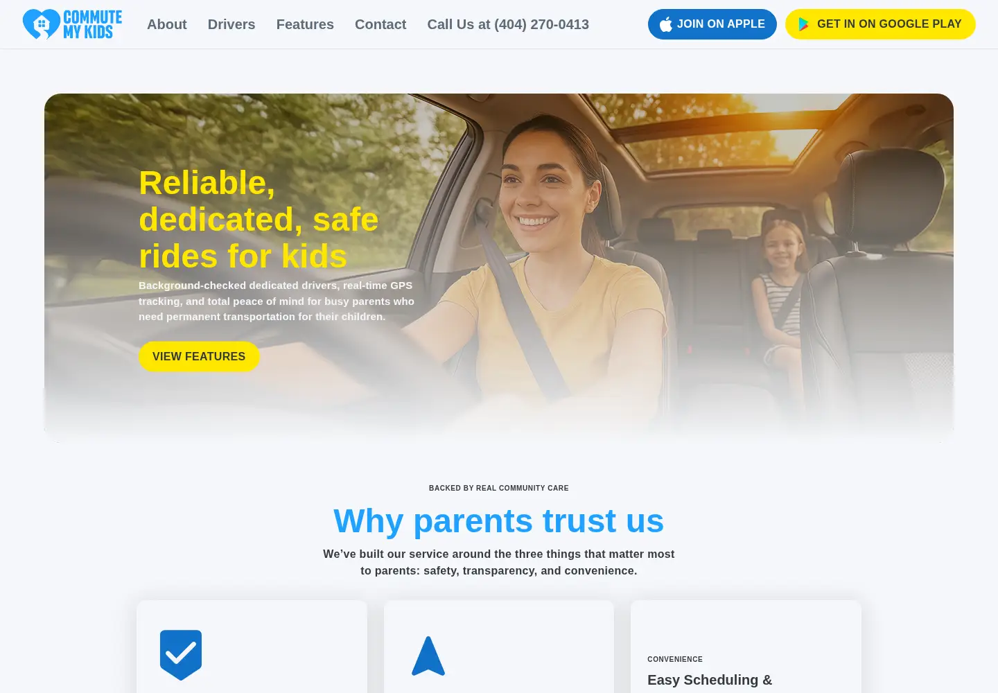 Screenshot of commutemykids.com