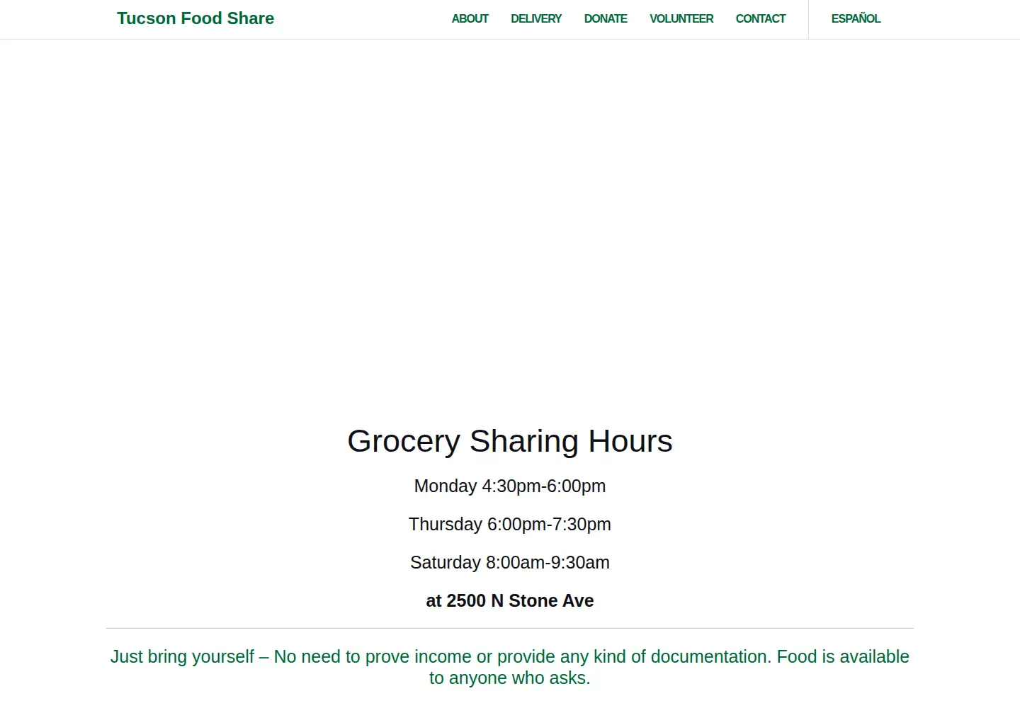Screenshot of tucsonfoodshare.org