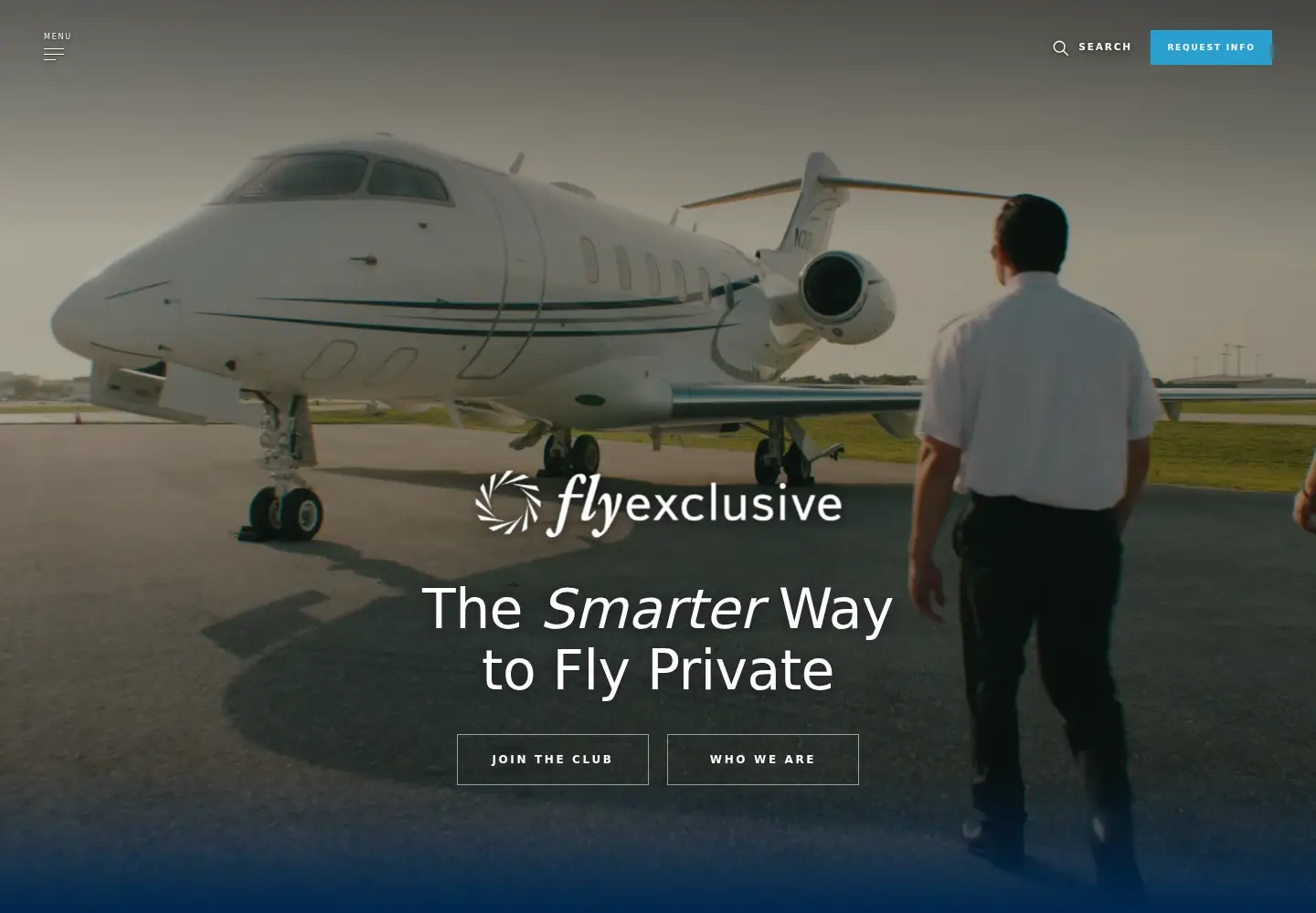 Captured homepage of flyexclusive.com in the current scan