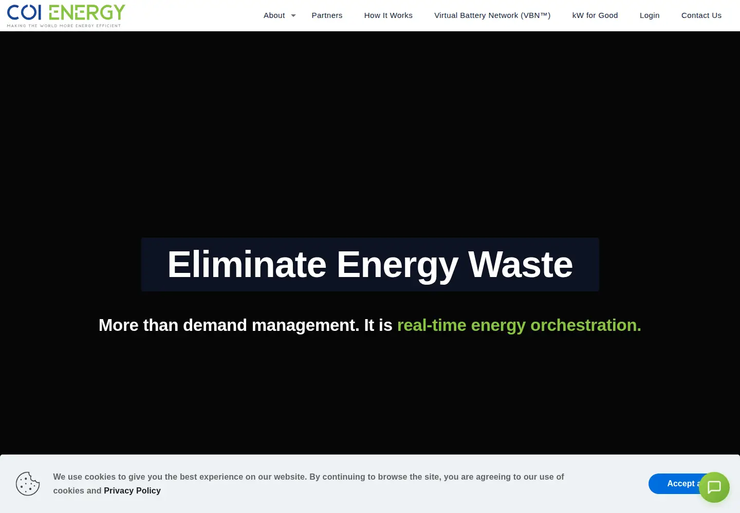 Captured homepage of coienergy.com in the current scan