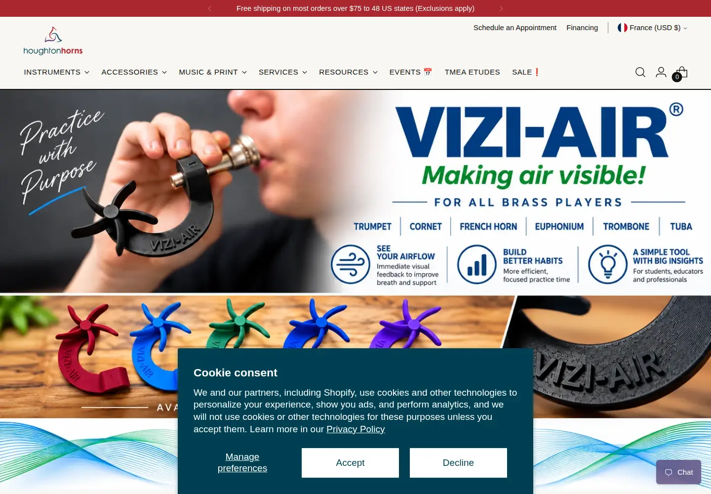 Screenshot of houghtonhorns.com
