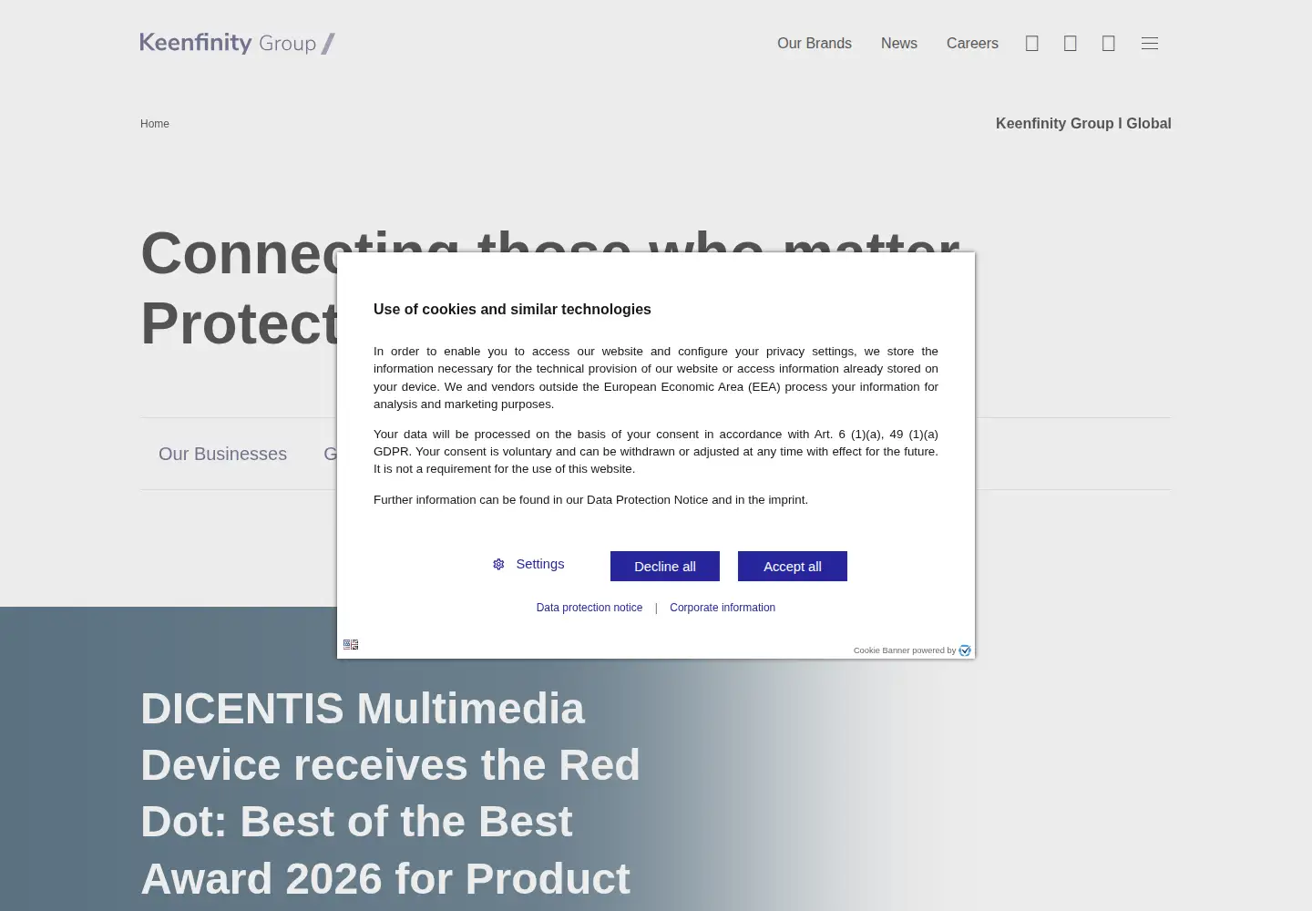 Screenshot of keenfinity-group.com