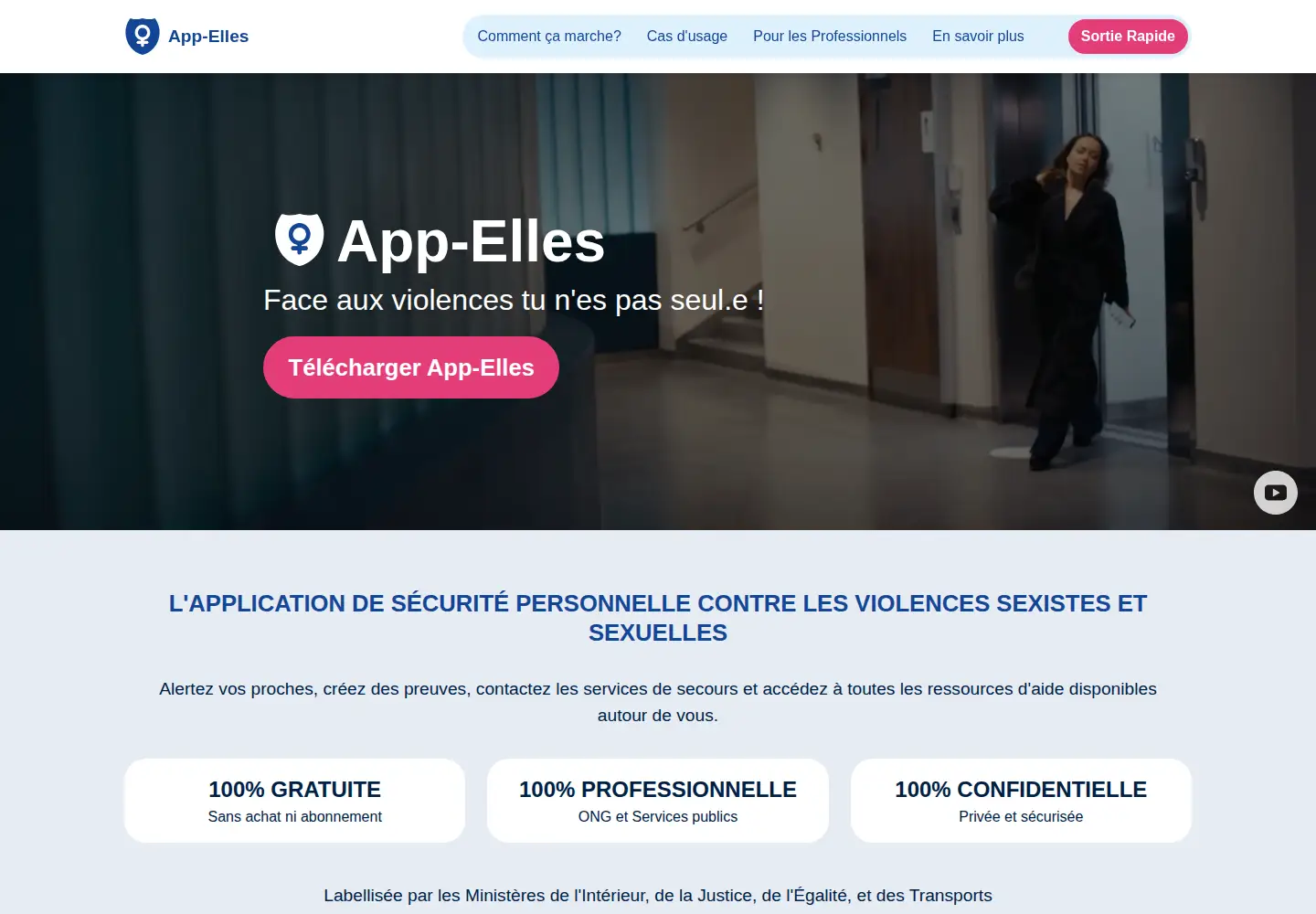 Captured homepage of app-elles.fr in the current scan
