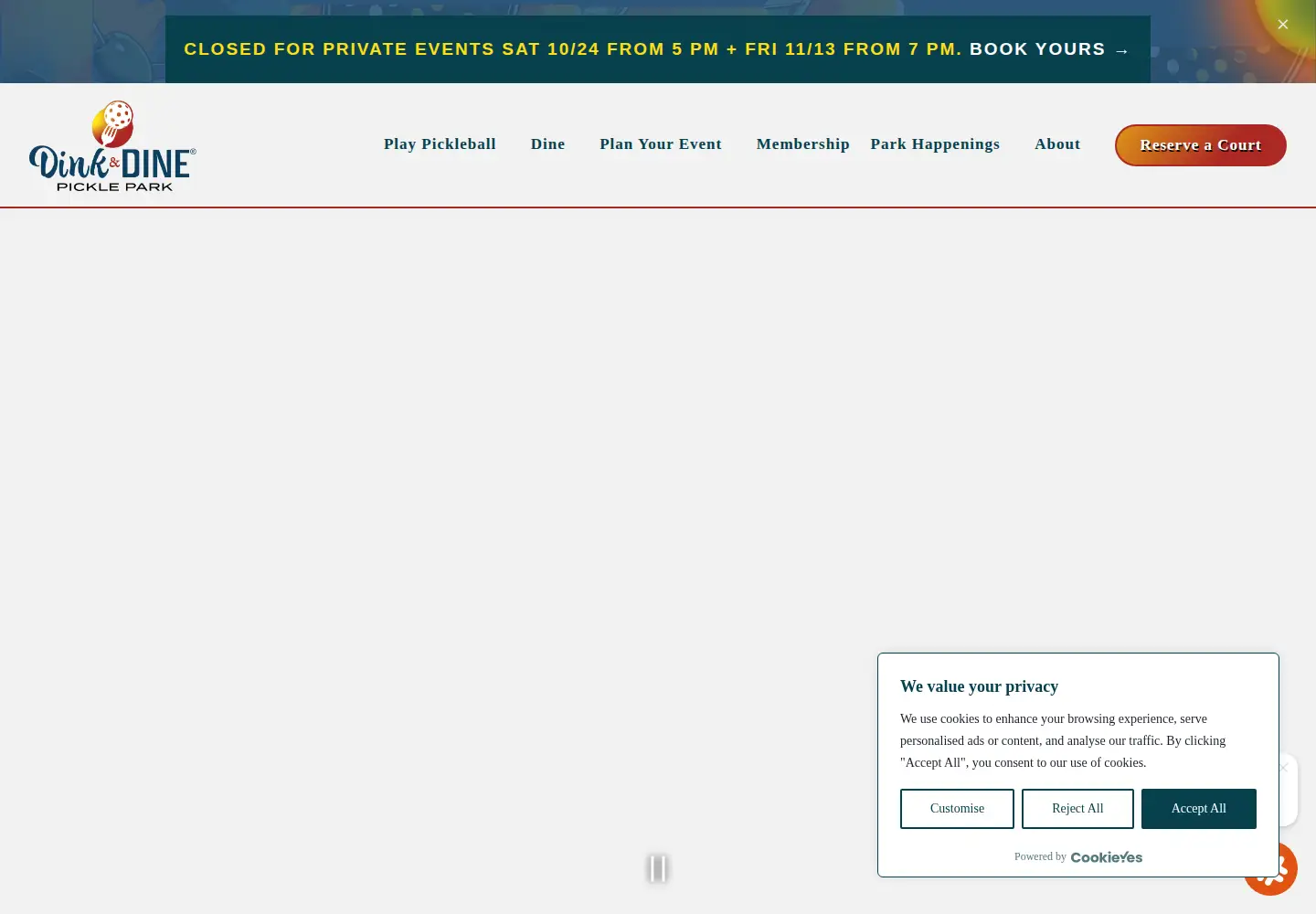 Screenshot of dinkanddine.com