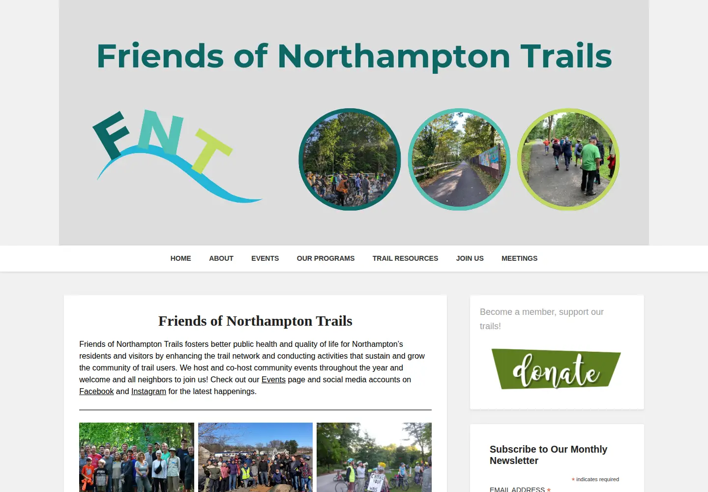 Screenshot of fntrails.org