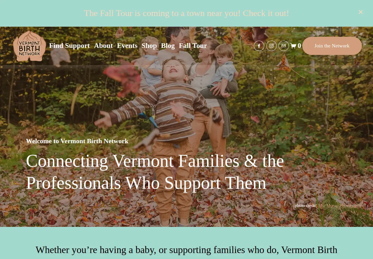 Captured homepage of vermontbirthnetwork.com in the current scan
