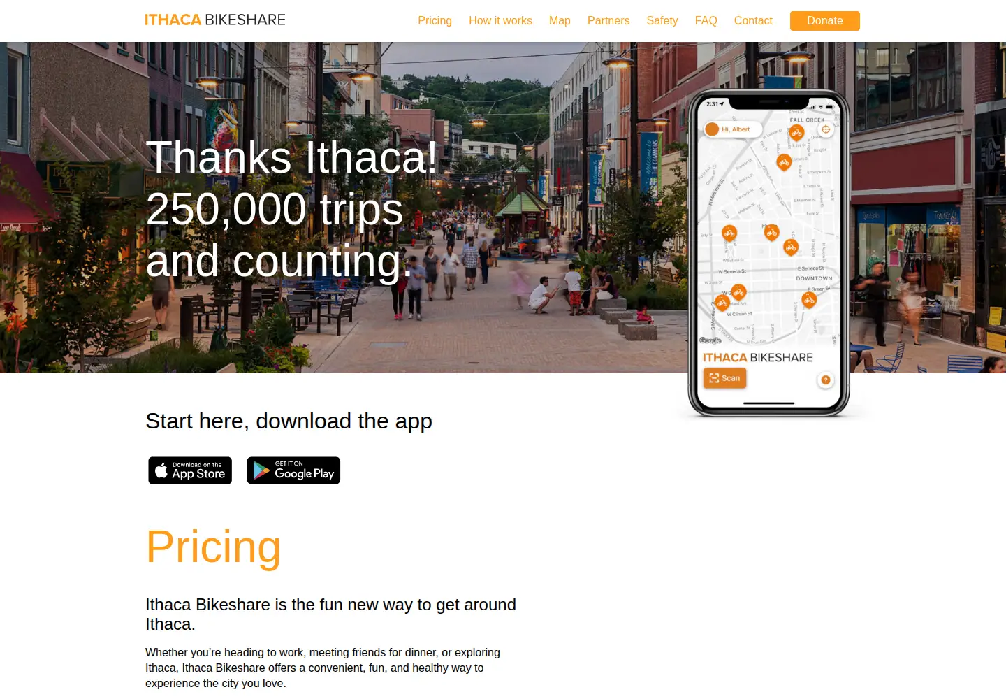 Screenshot of ithacabikeshare.org