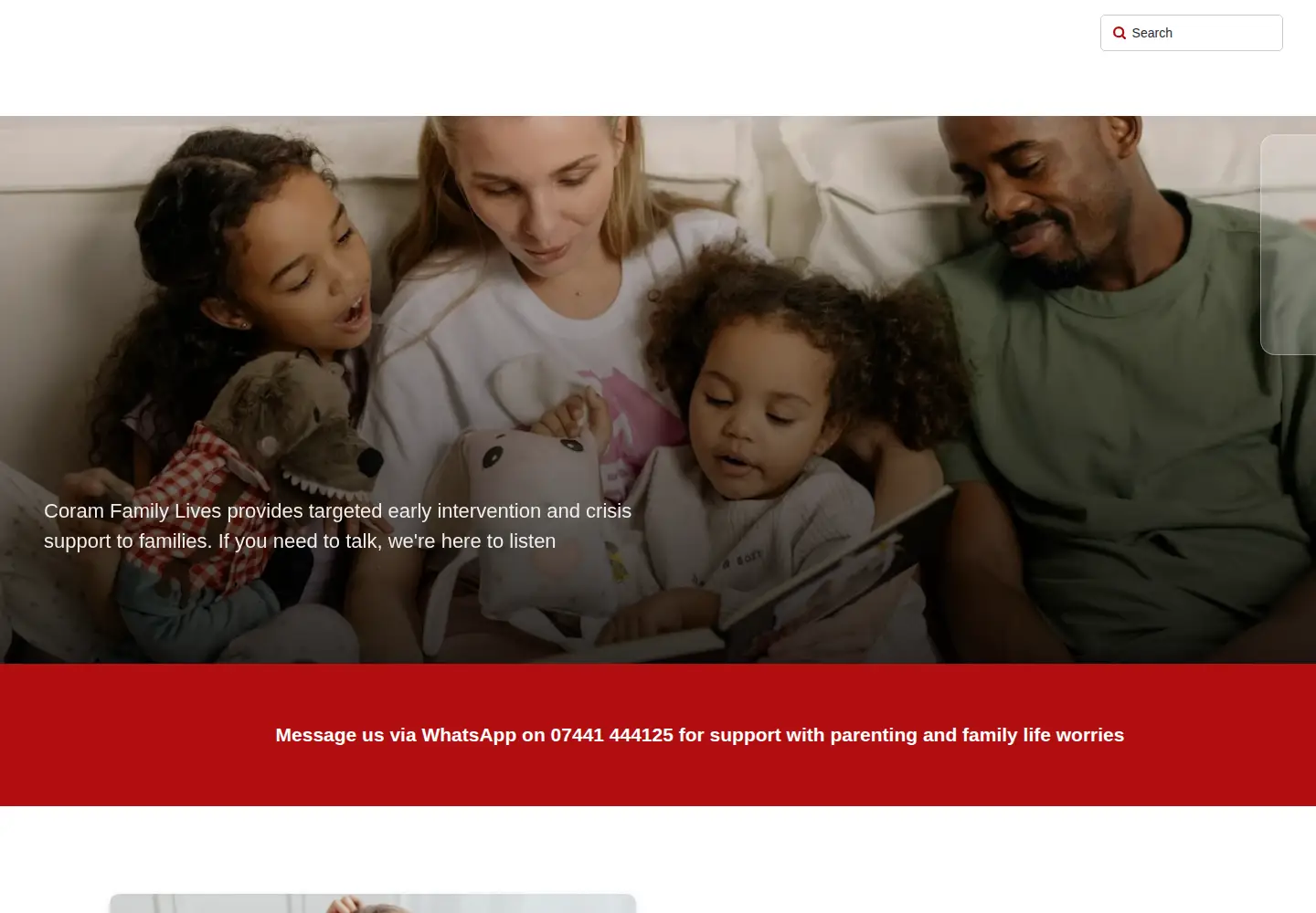 Screenshot of coramfamilylives.org.uk