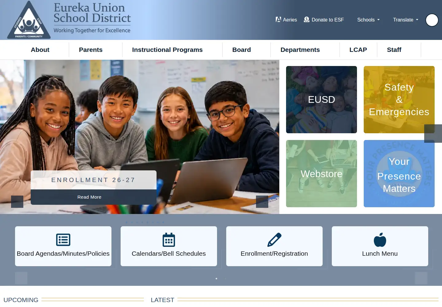Screenshot of eurekausd.org