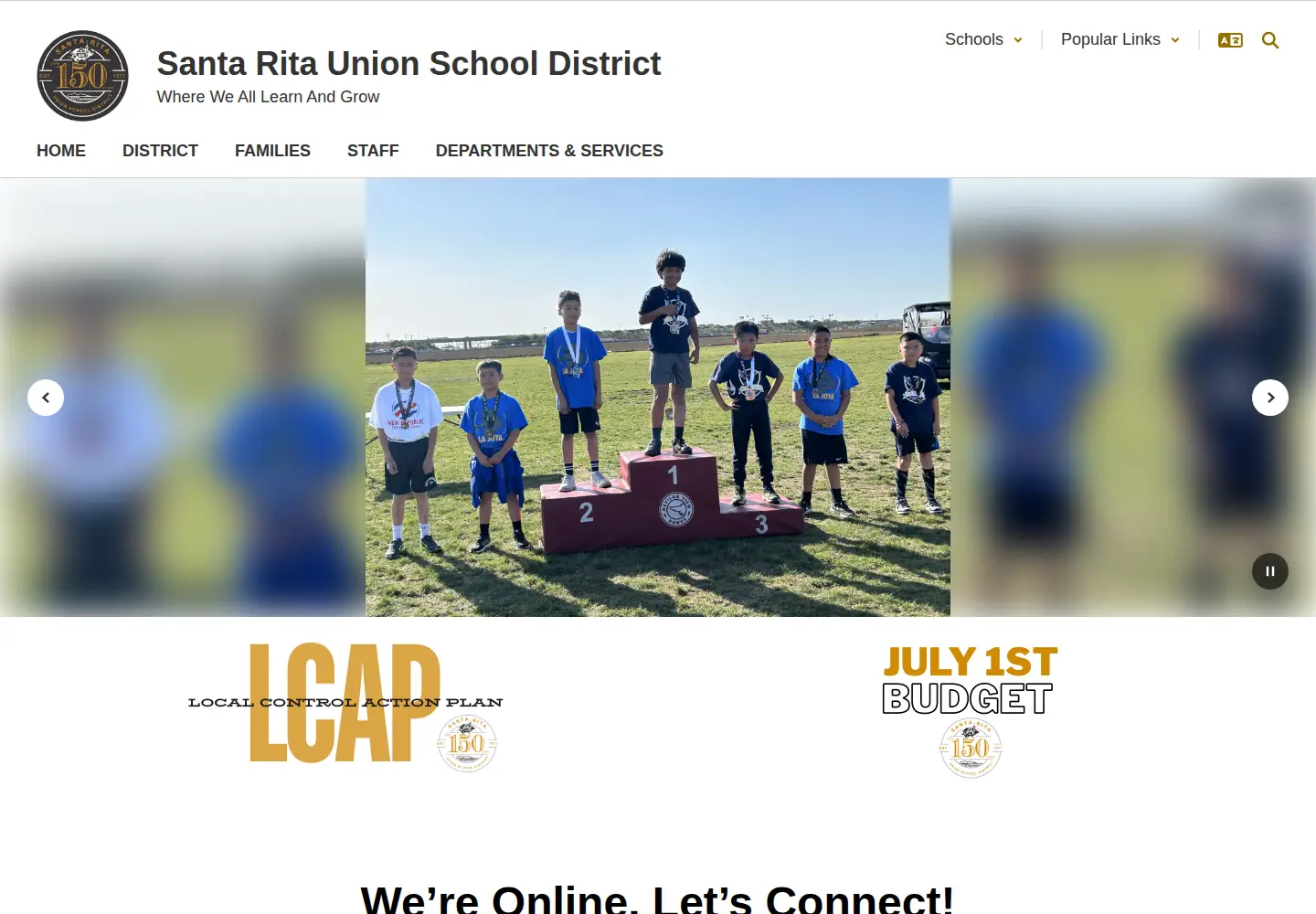 Captured homepage of santaritaschools.org in the current scan