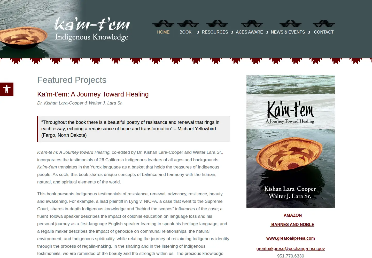 Captured homepage of kamtem-indigenousknowledge.com in the current scan