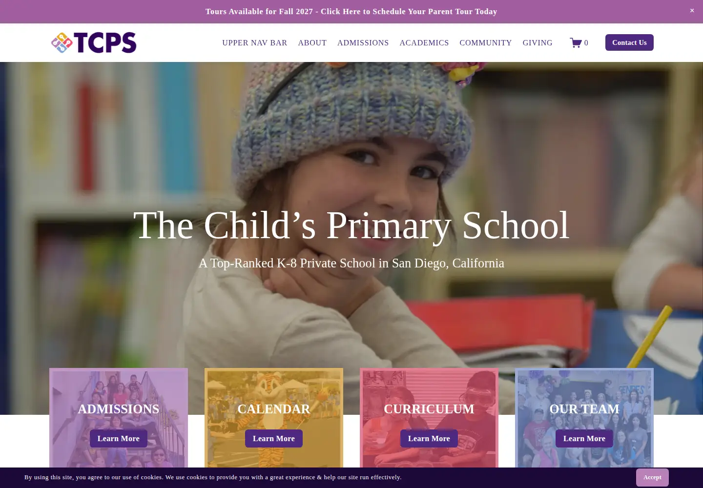Captured homepage of tcps.org in the current scan