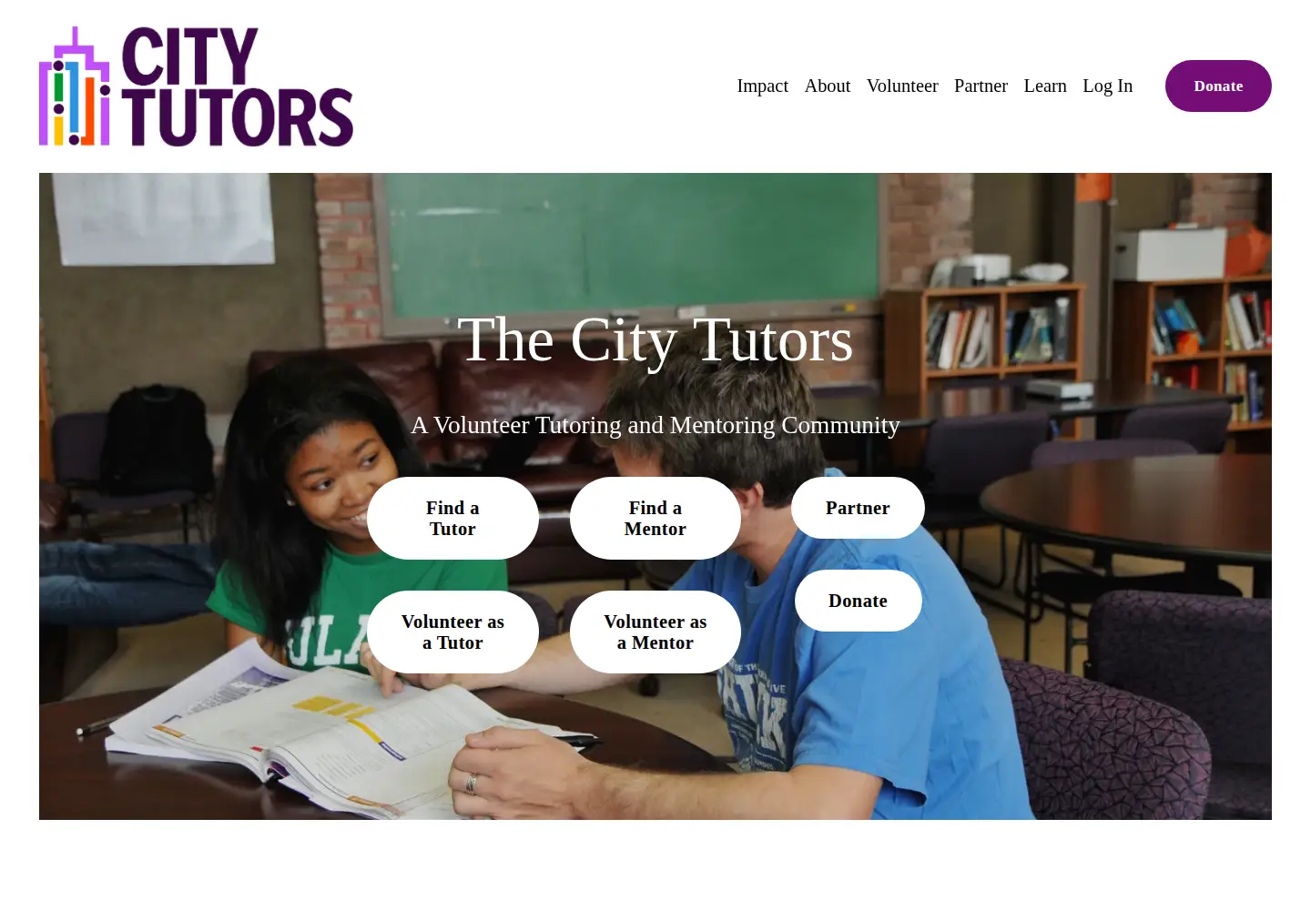 Captured homepage of thecitytutors.org in the current scan