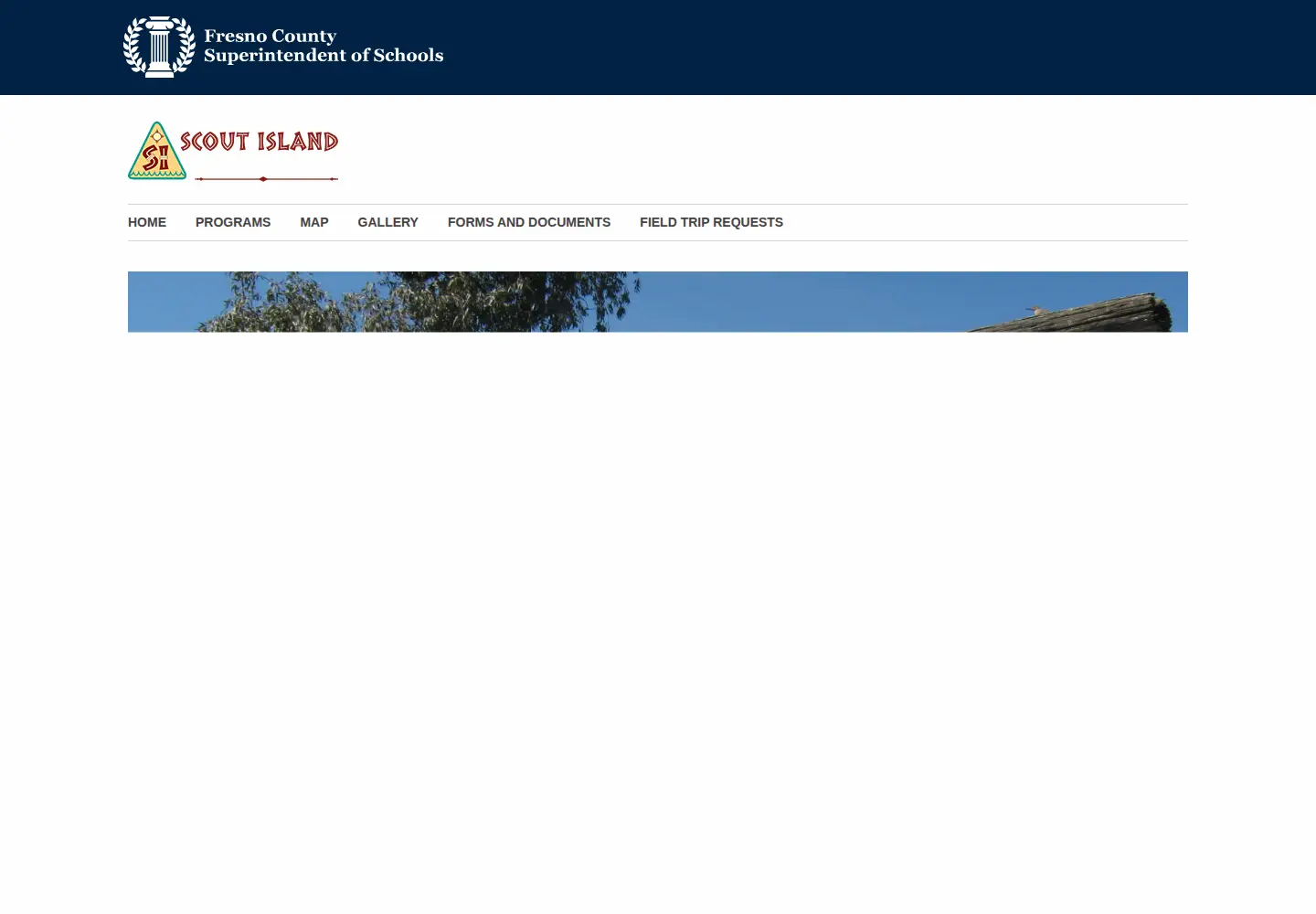 Captured homepage of scoutisland.org in the current scan