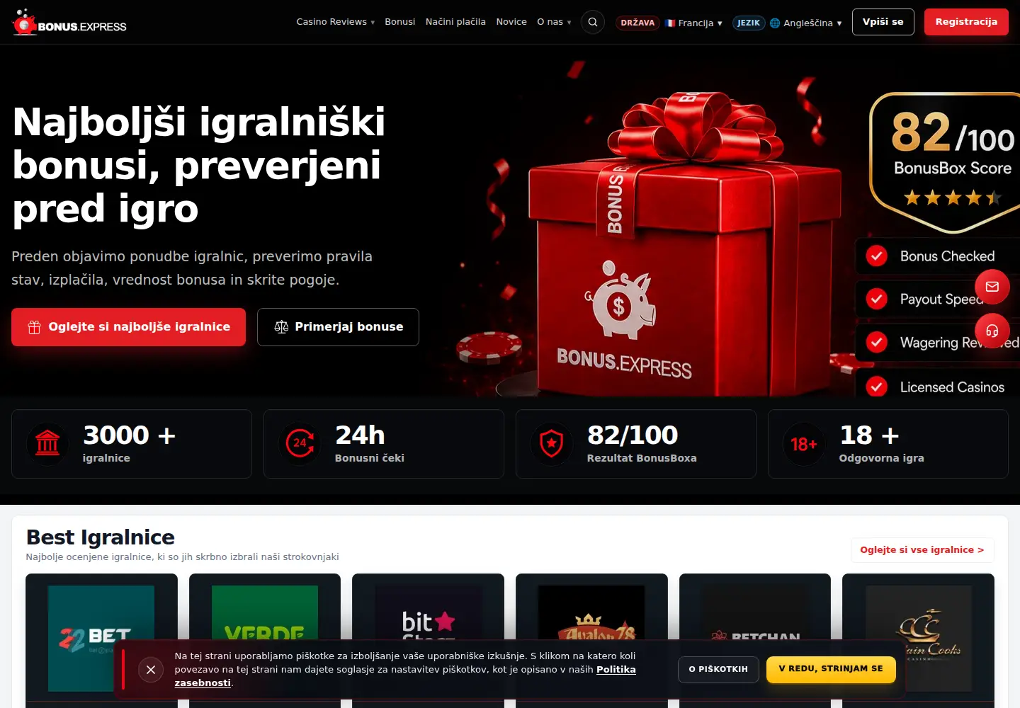 Screenshot of slovenianbonus.eu