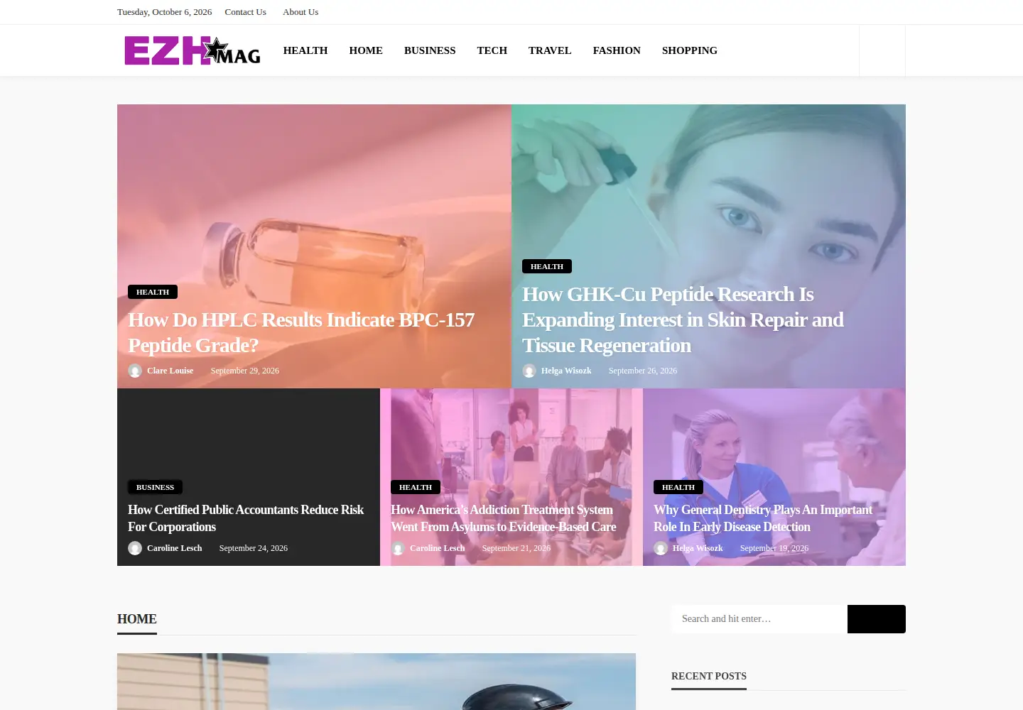 Captured homepage of ezhmag.com in the current scan