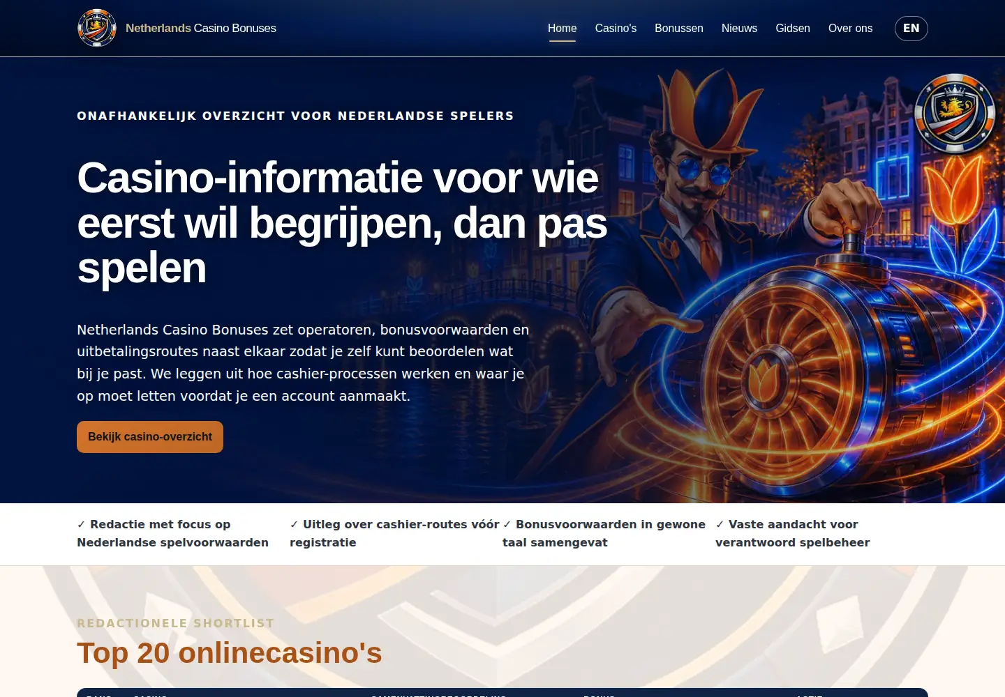 Screenshot of netherlandscasinobonuses.com