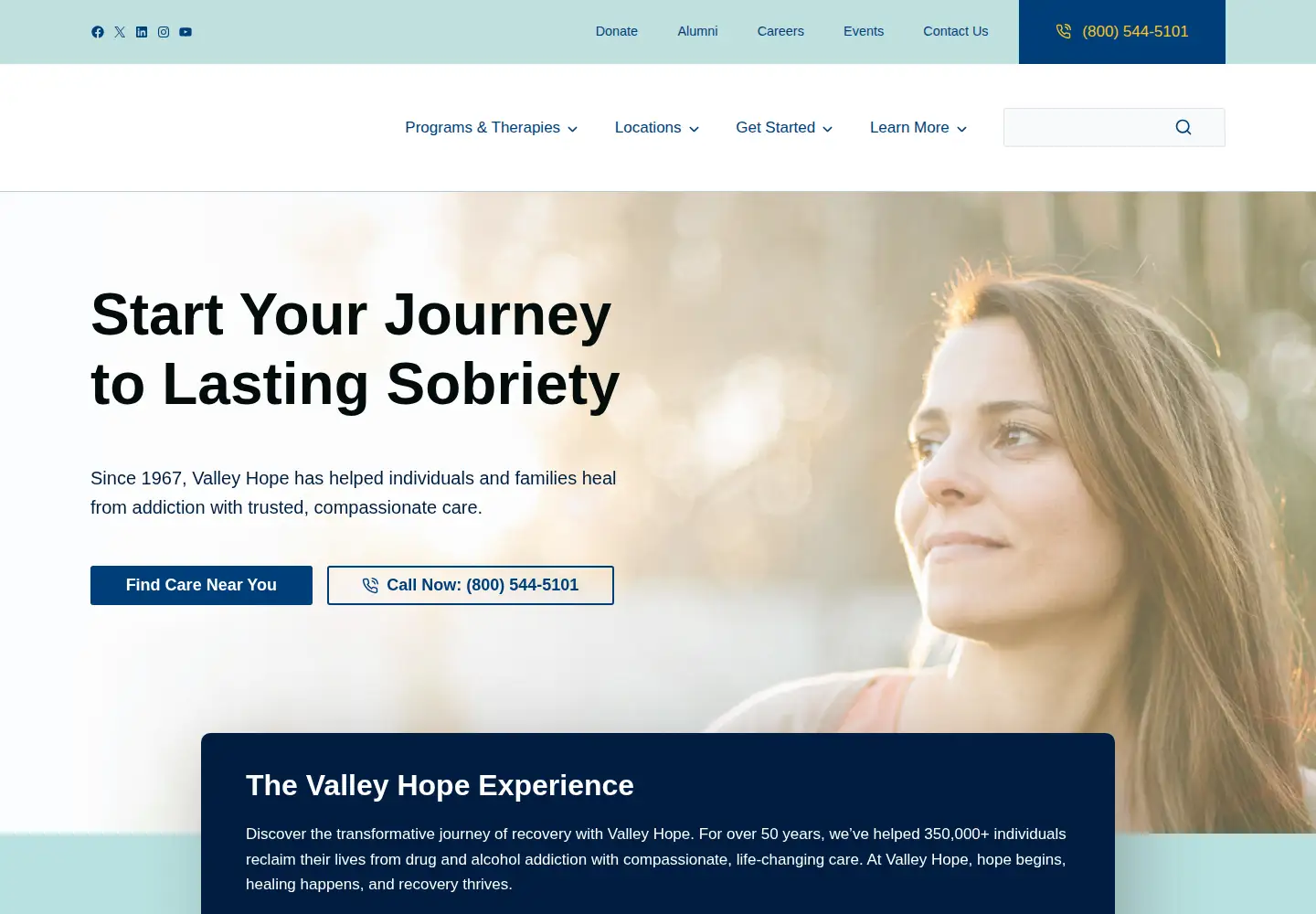 Screenshot of valleyhope.org