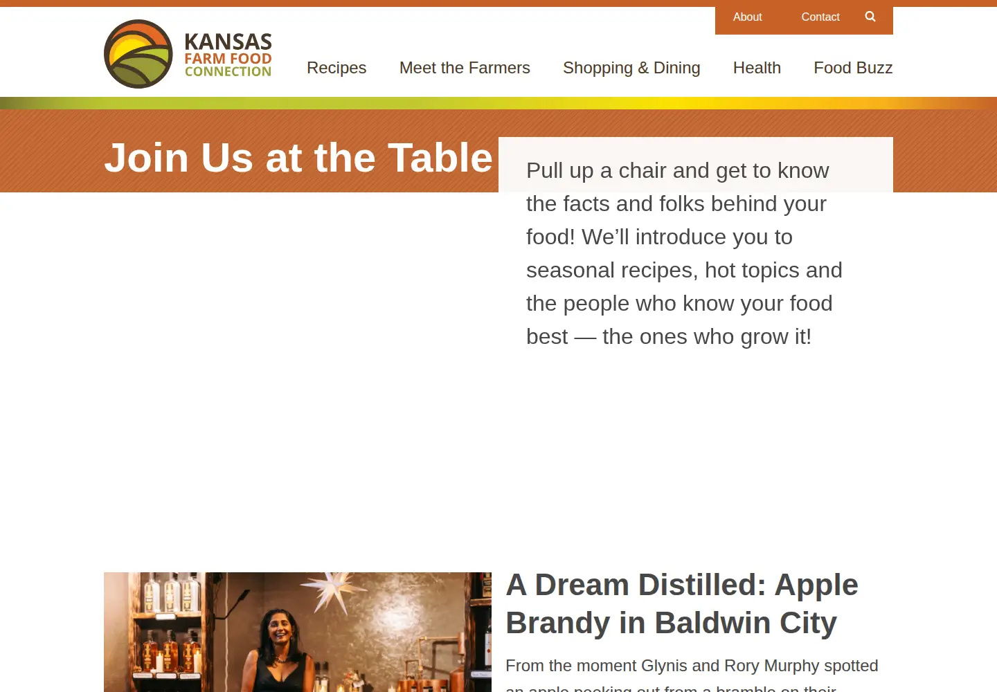 Captured homepage of kansasfarmfoodconnection.org in the current scan