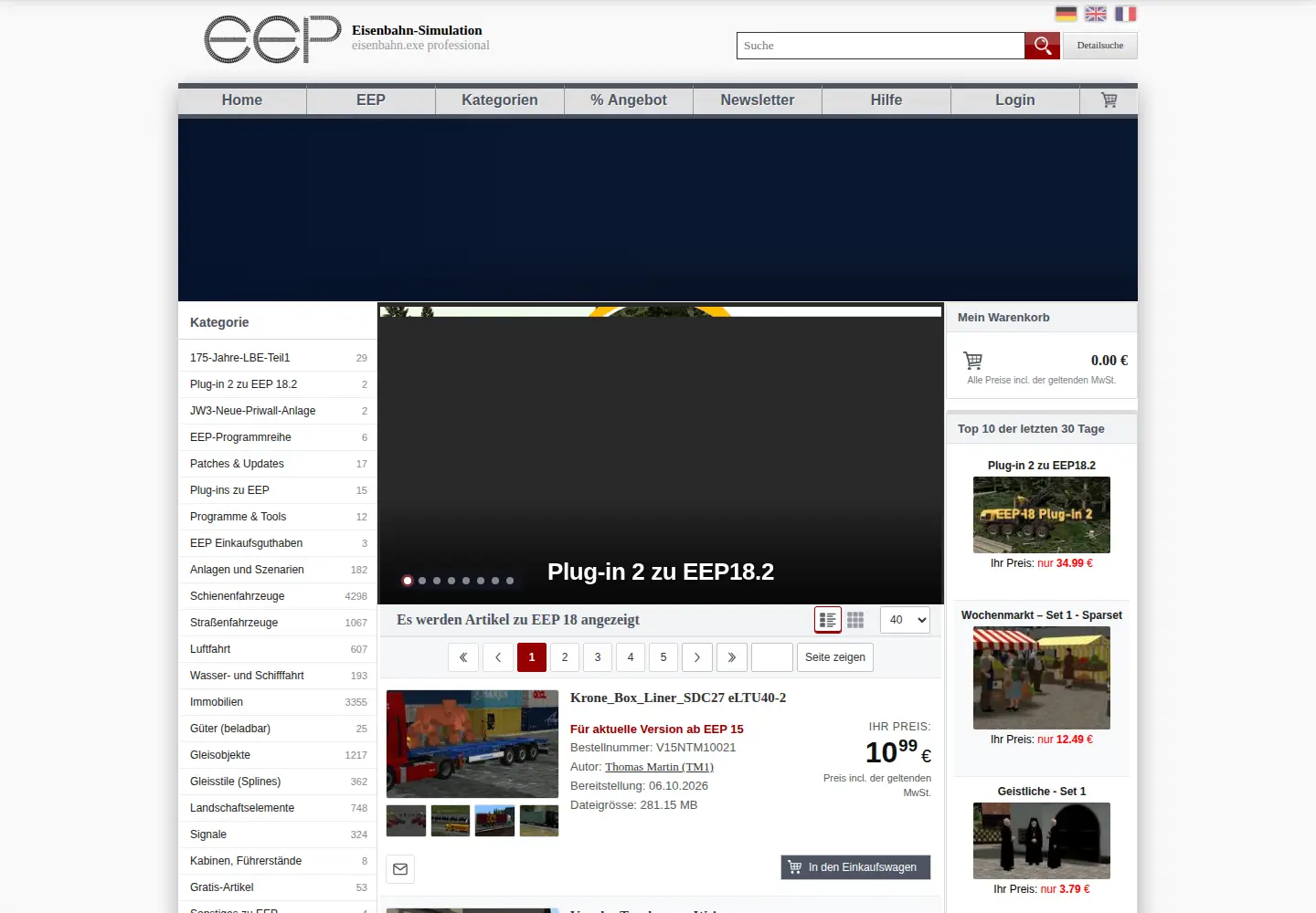 Captured homepage of eepshopping.de in the current scan