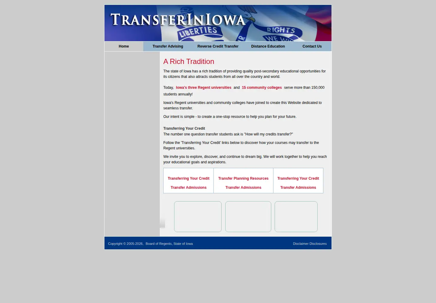 Screenshot of transferiniowa.org