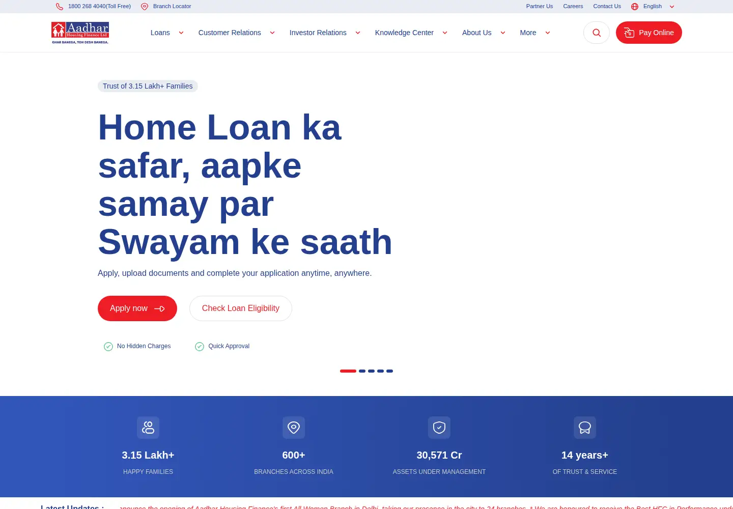 Screenshot of aadharhousing.com