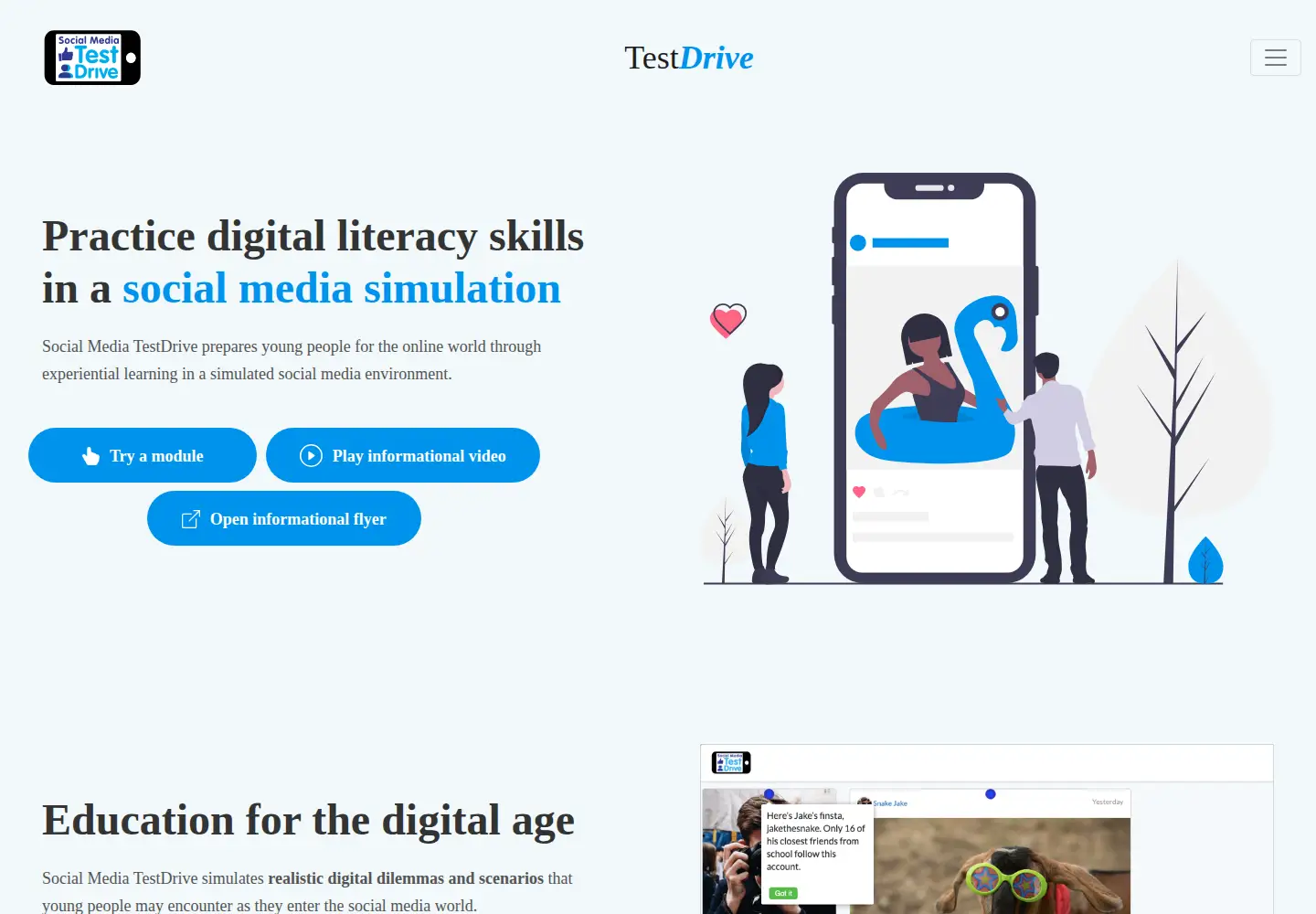 Screenshot of socialmediatestdrive.org