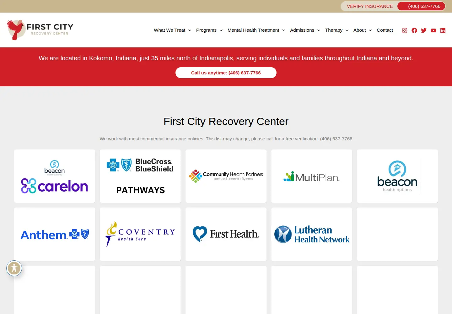 Screenshot of firstcityrecoverycenter.com