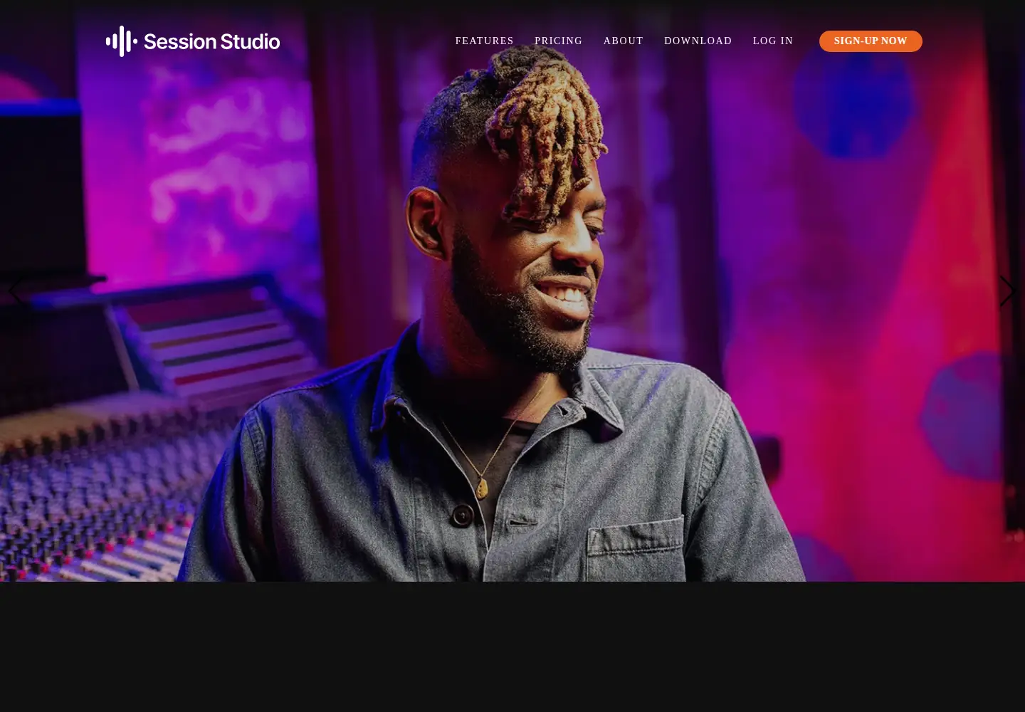 Captured homepage of sessionstudio.com in the current scan