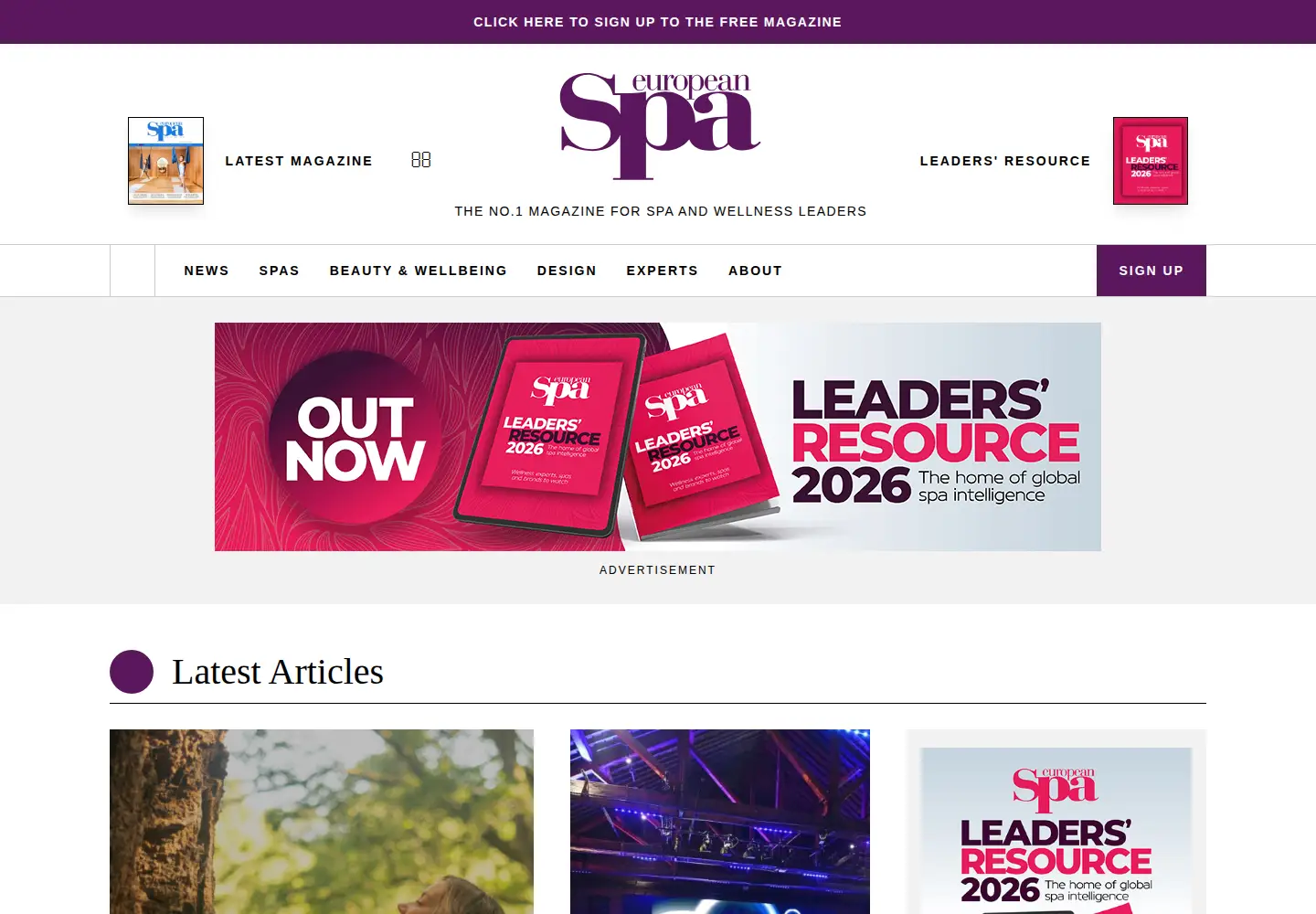 Screenshot of europeanspamagazine.com
