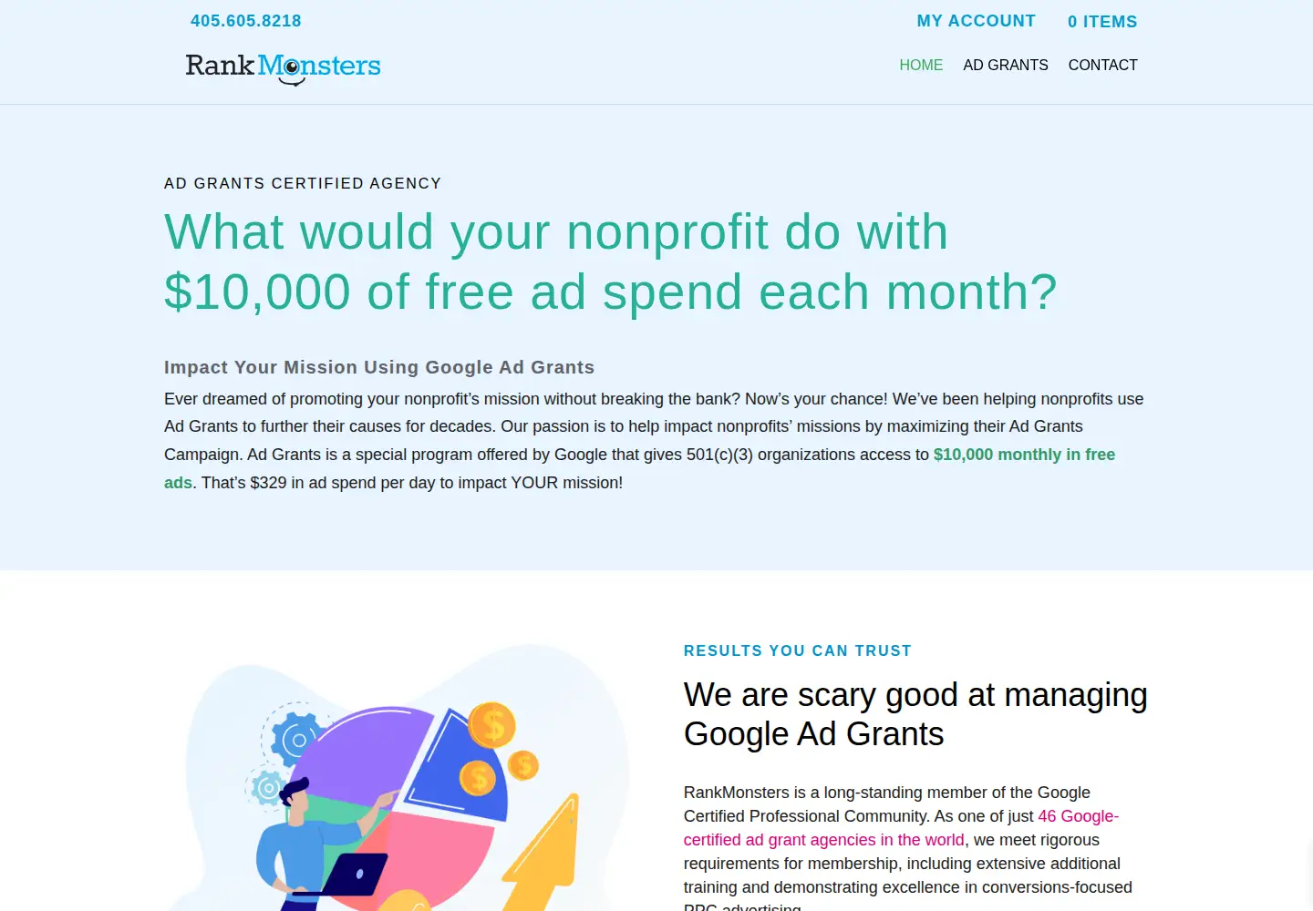 Captured homepage of rankmonsters.org in the current scan