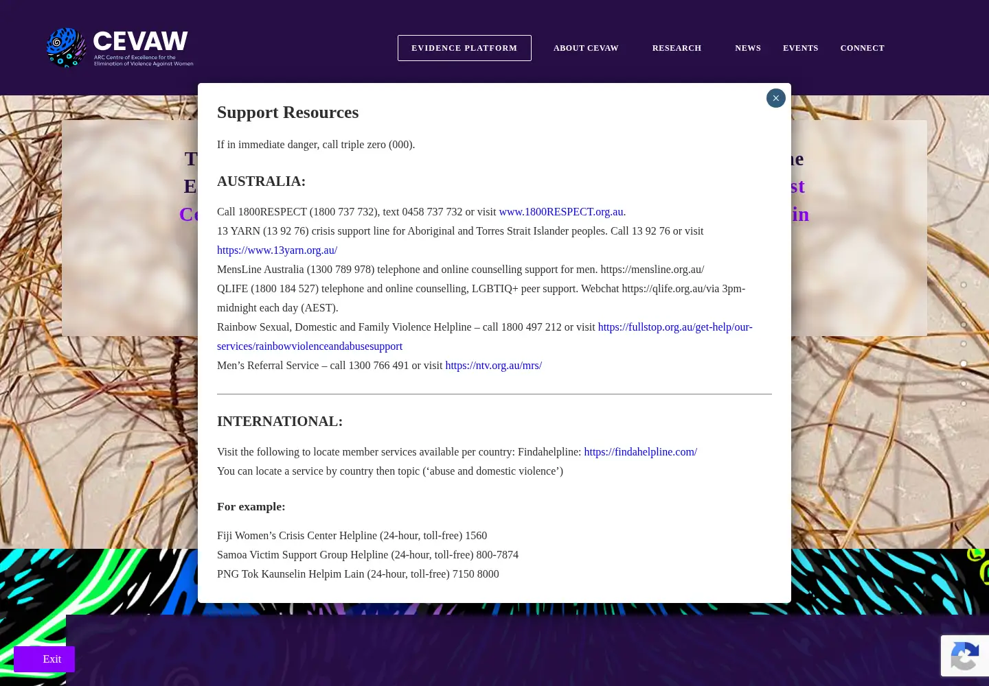 Captured homepage of cevaw.org in the current scan