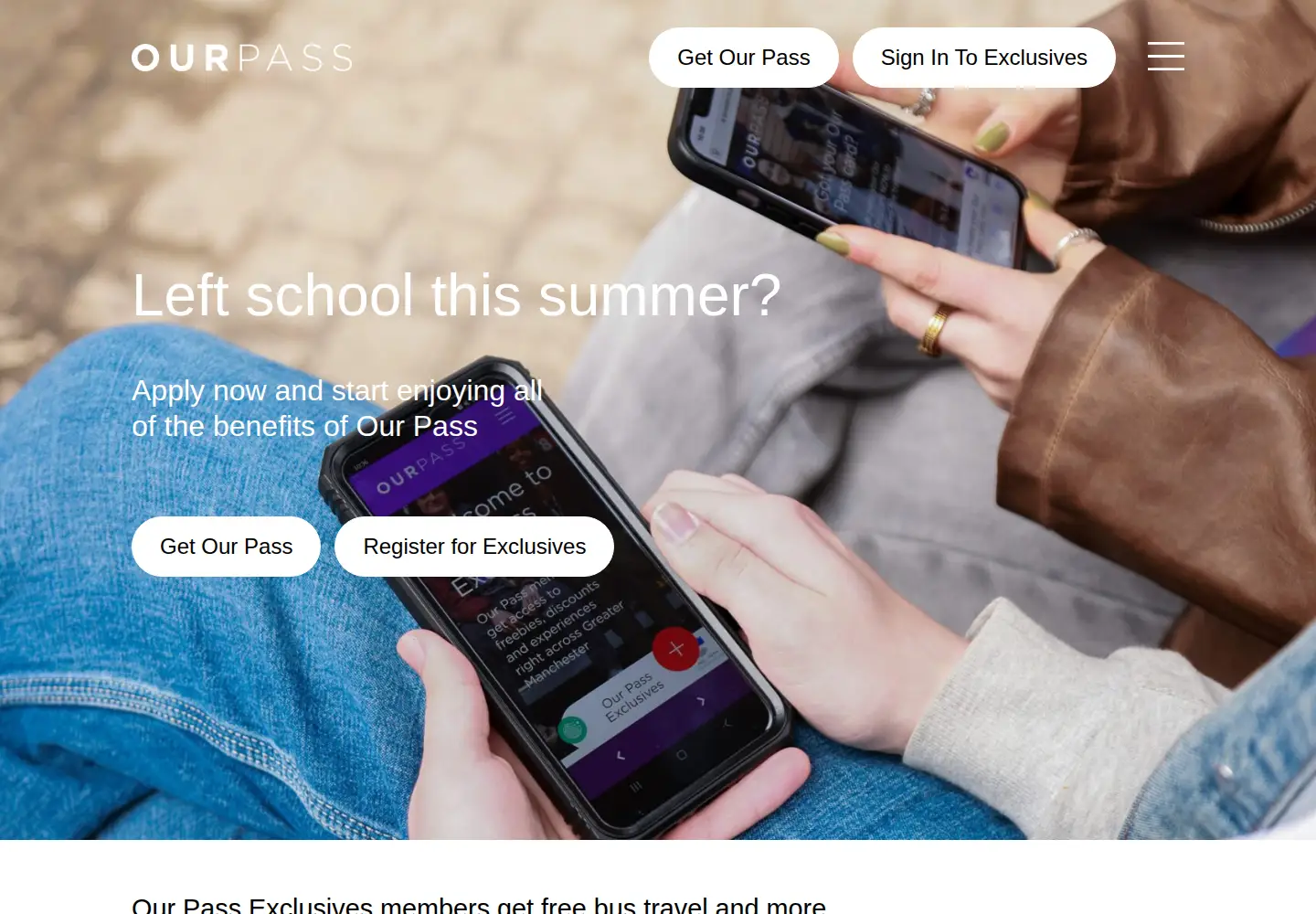 Captured homepage of ourpass.co.uk in the current scan
