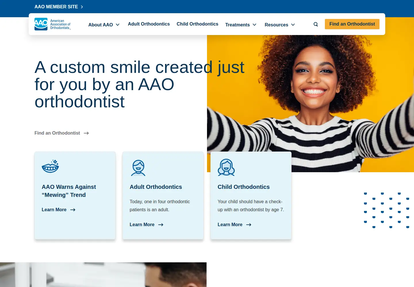 Captured homepage of mylifemysmile.org in the current scan