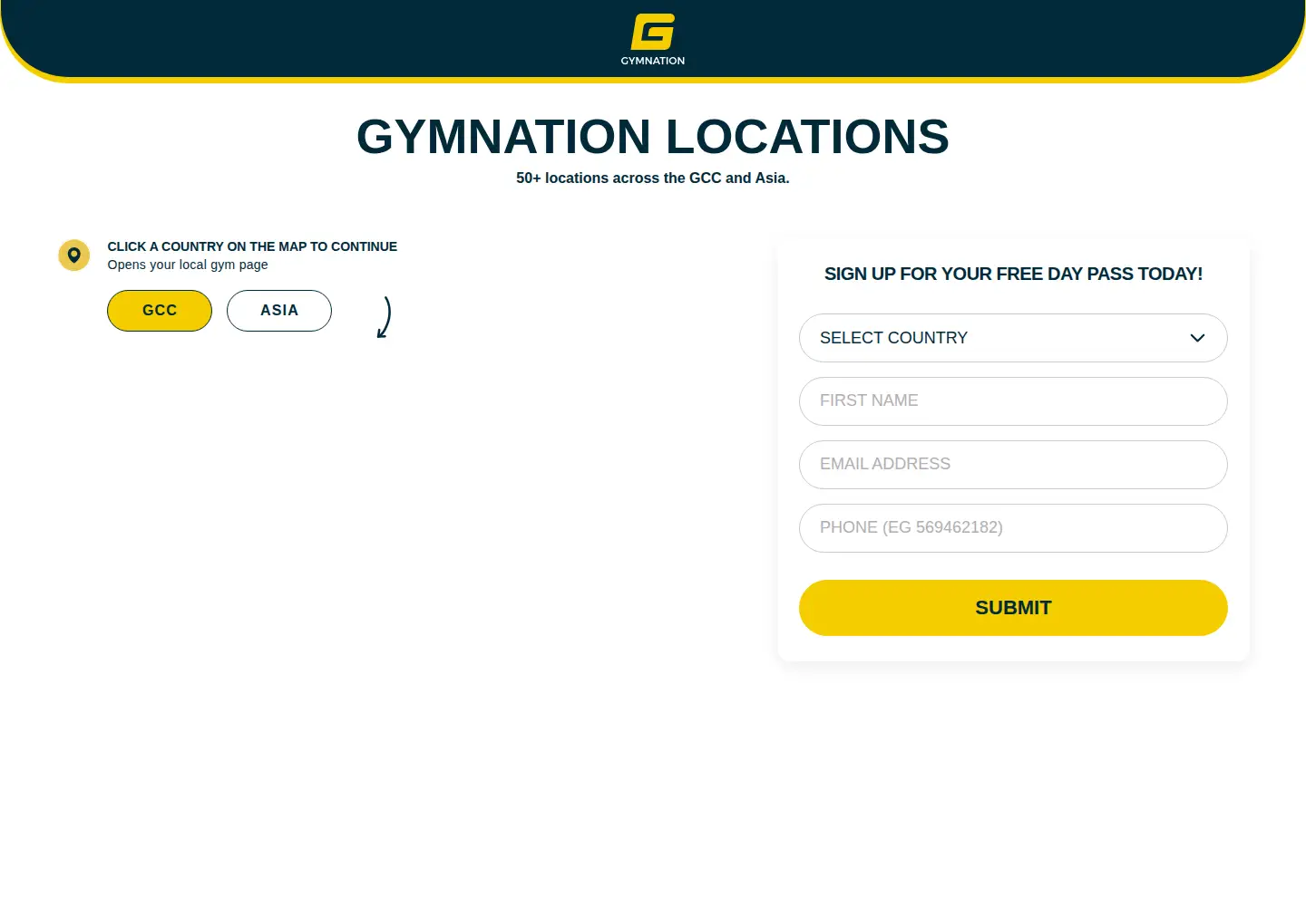 Captured homepage of gymnation.com in the current scan