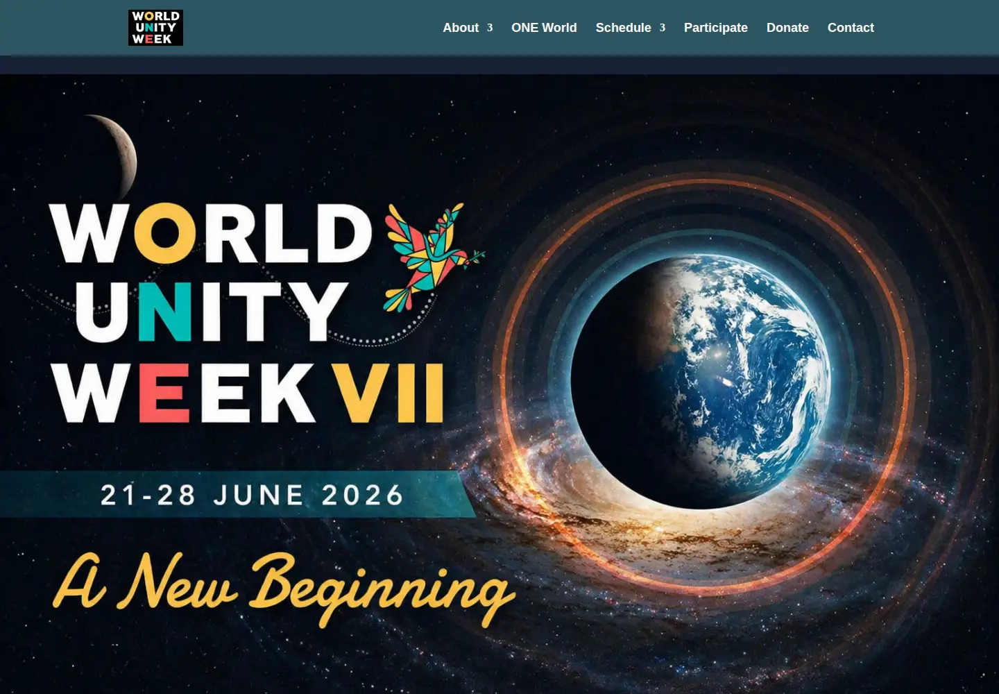 Captured homepage of worldunityweek.org in the current scan