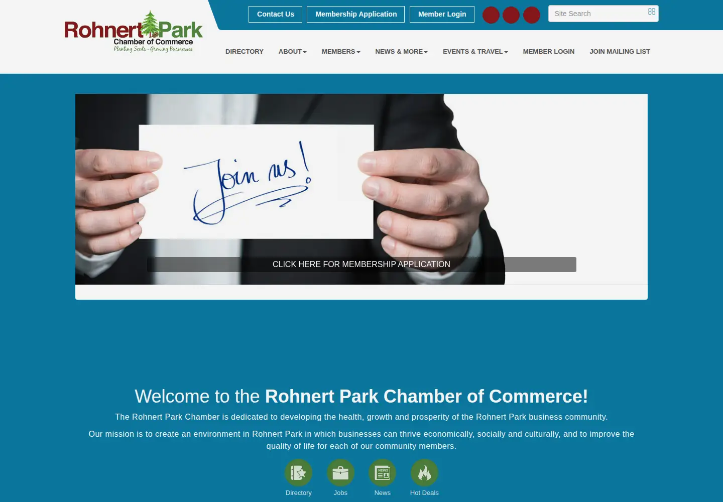 Screenshot of rohnertparkchamber.org